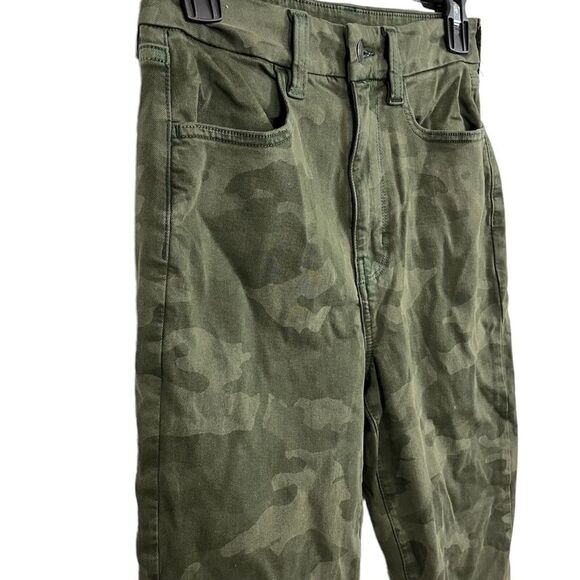 AMERICAN EAGLE SUPER HI RISE JEGGING Camo Next Level Stretch Jeans Green sz 6 R - Picture 5 of 16